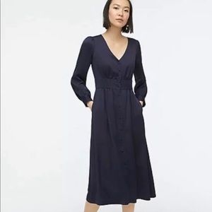 J. Crew Satin Crepe Button Dress